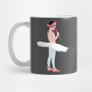 Ballerina girl with peony flower Mug